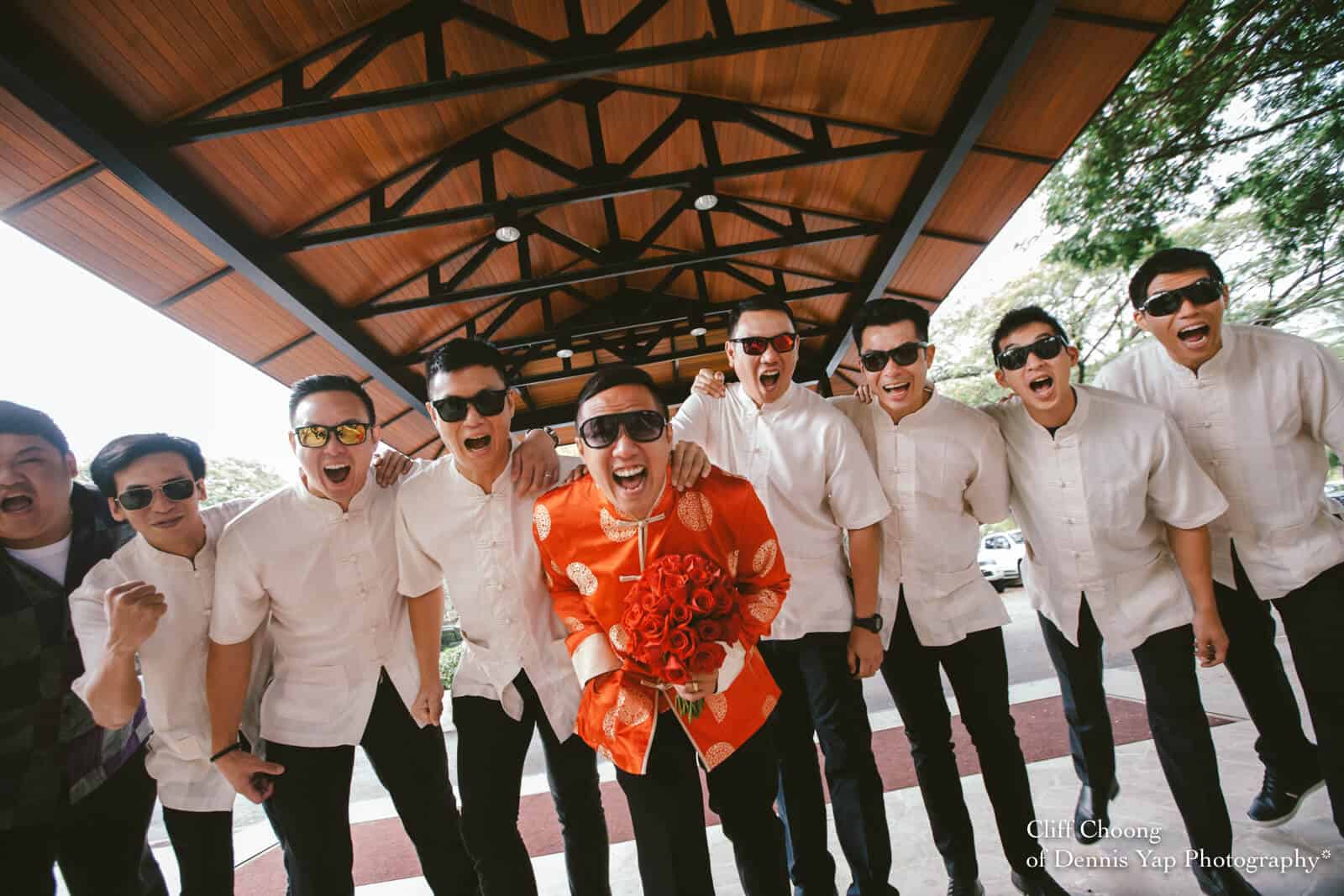 Wedding Day in Kota Kinabalu Sabah Malaysia Shangri-La Tanjung Aru Resort and Spa Cliff Choong Photography groom entourage
