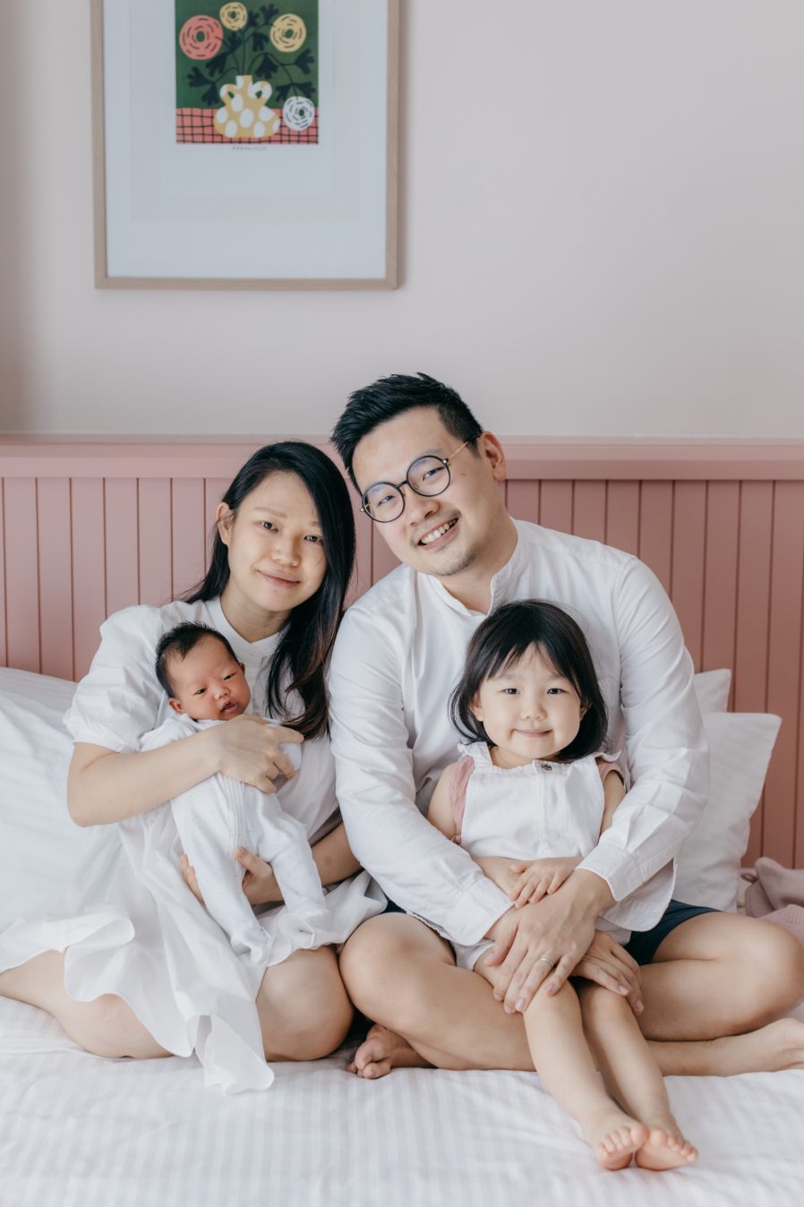 Newborn photography Kuala Lumpur family portrait with baby and little girl