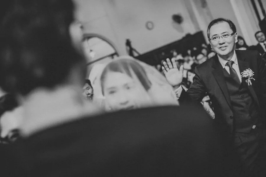 Black and white church wedding photo Wedding St. Andrew Kuala Lumpur by Cliff Choong Photography