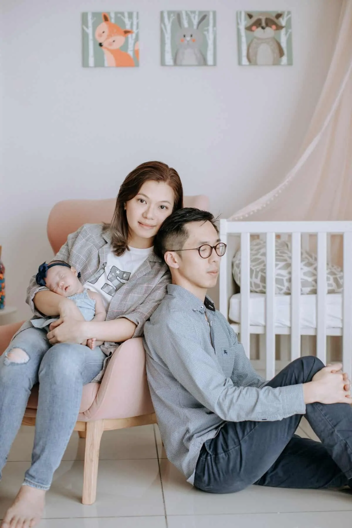 Newborn baby portrait session in Malaysia Cliff Choong Photography family daddy mommy