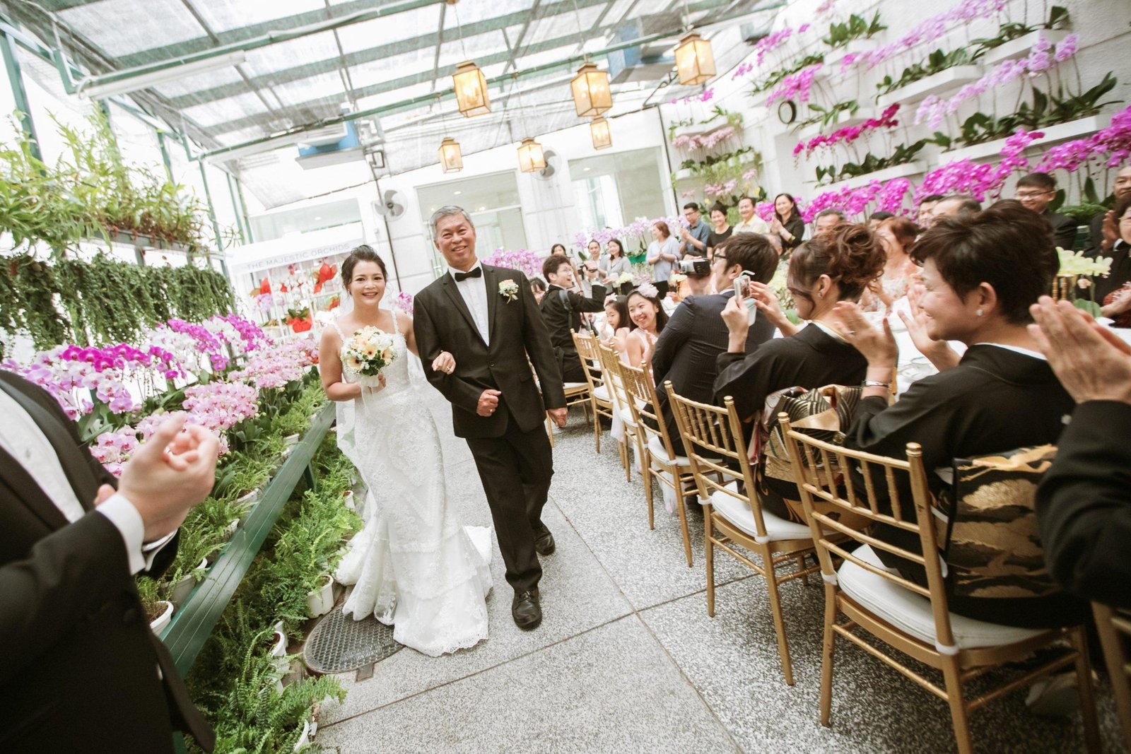 Father and bride marching in ROM ceremony actual day The Majestic Hotel Kuala Lumpur Cross cultural wedding japnese malaysian