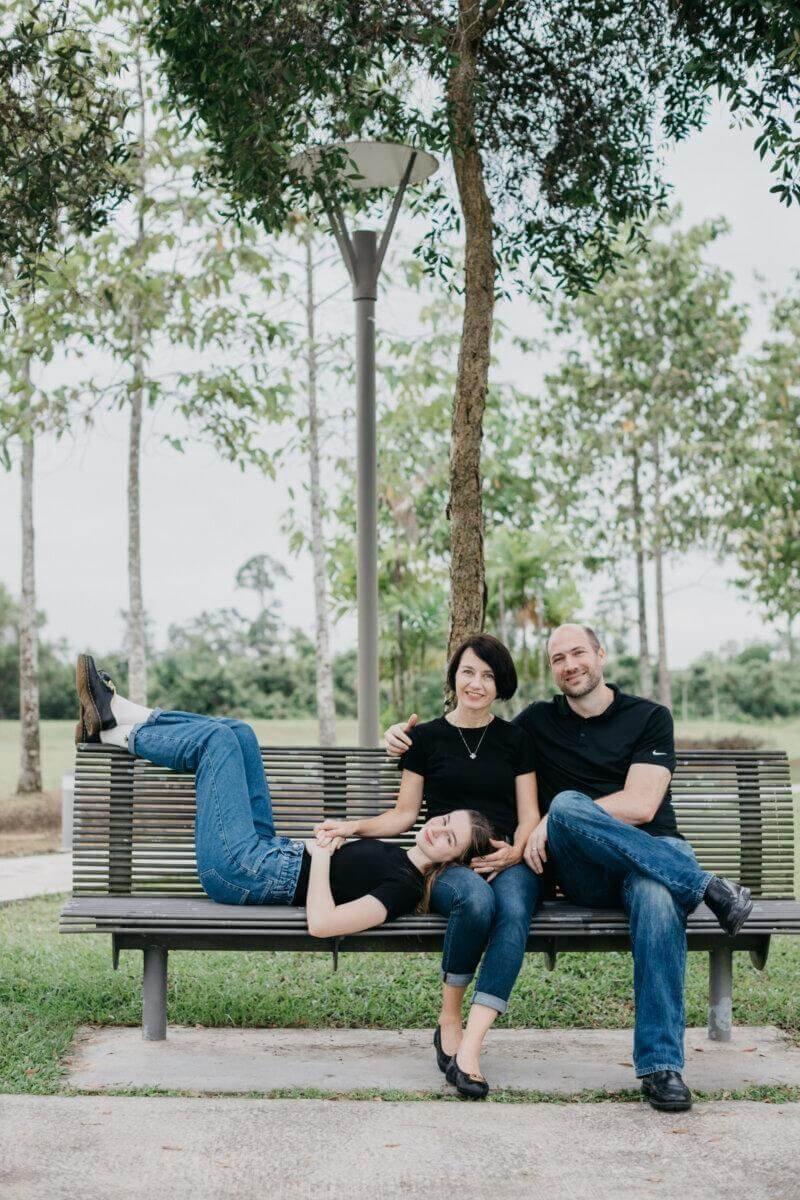 First Family Photo Session Happy Joyful outdoor family portrait at Shah Alam Garden