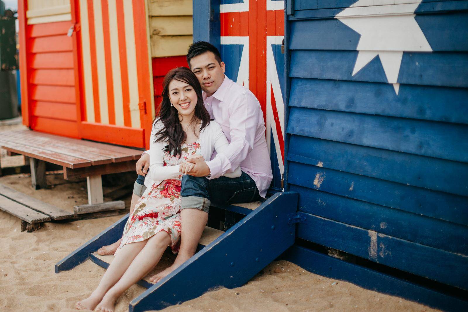 Engagement photo Enchanting Couple Love Portrait Session in Melbourne Beach side Australia Cliff Choong Photography Malaysia Destination Wedding Photographer