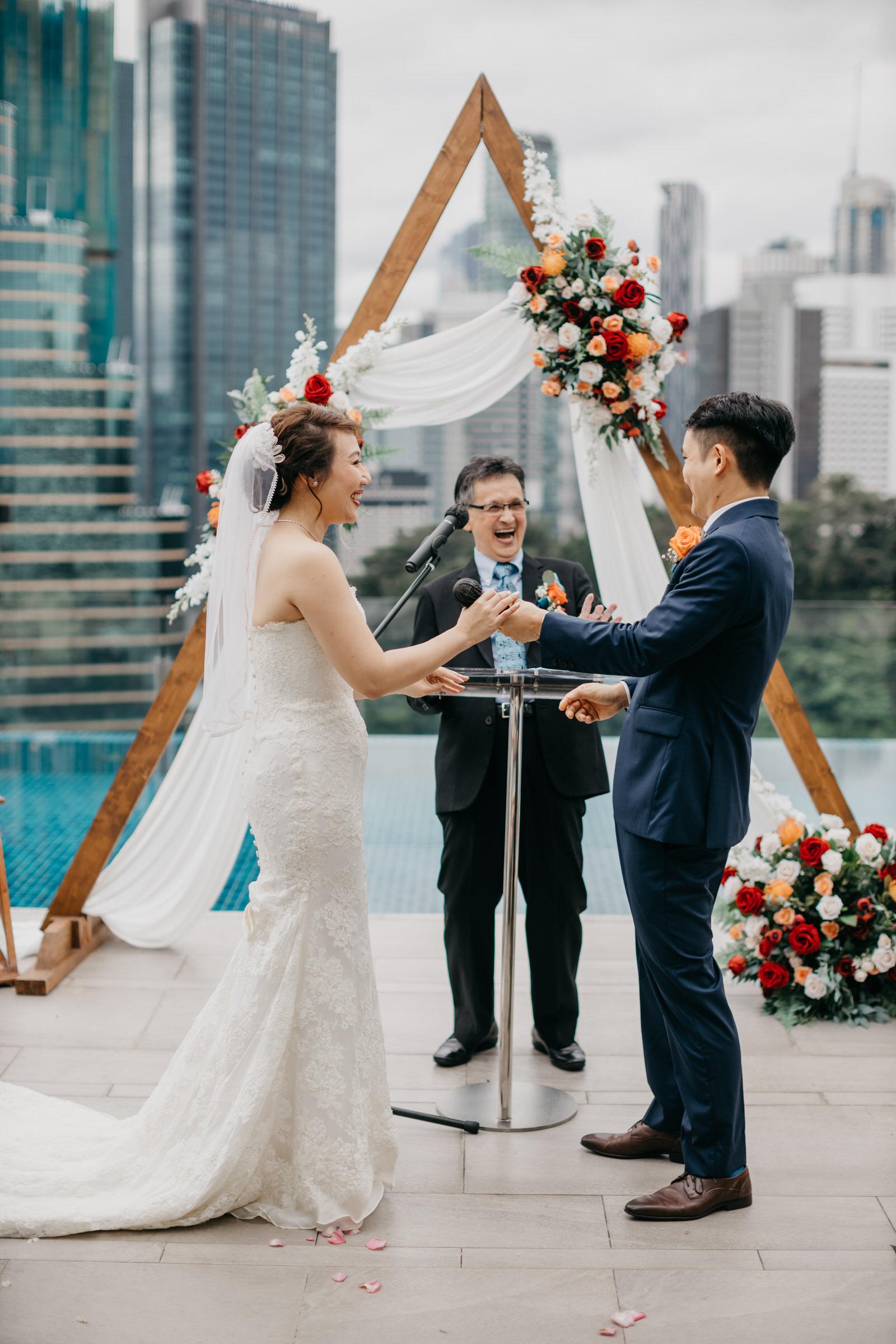Vow Exchange Boho Deco Rooftop Poolside Wedding at Hotel Stripes Kuala Lumpur MCO2.0 Cliff Choong Photography Malaysia Covid19 ROM 