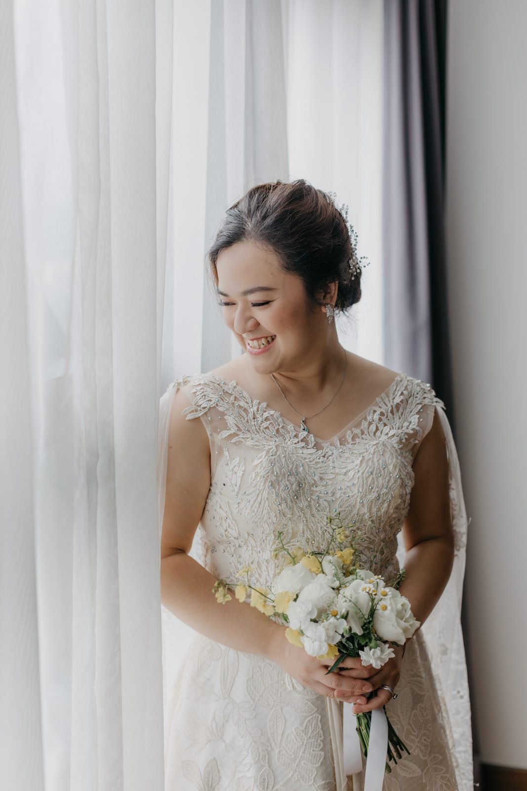 bride photo Lee and Emily's wedding celebration at the Element Hotel Kuala Lumpur