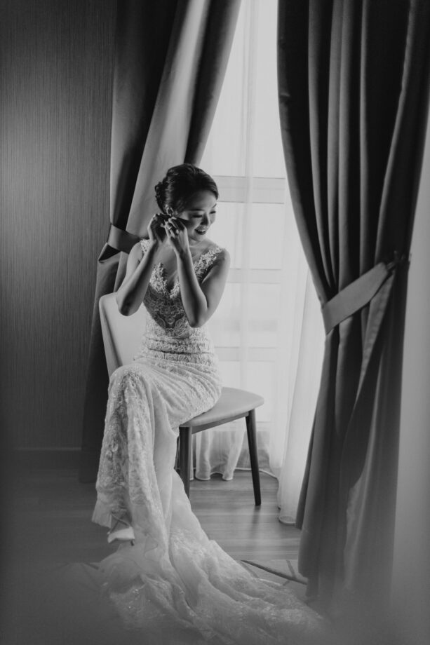 Bride getting ready Janice and Christopher church wedding at St Mary's Cathedral Kuala Lumpur Love, democracy, and everlasting memories, Malaysia 15th General Election Day, Cliff Choong Photography