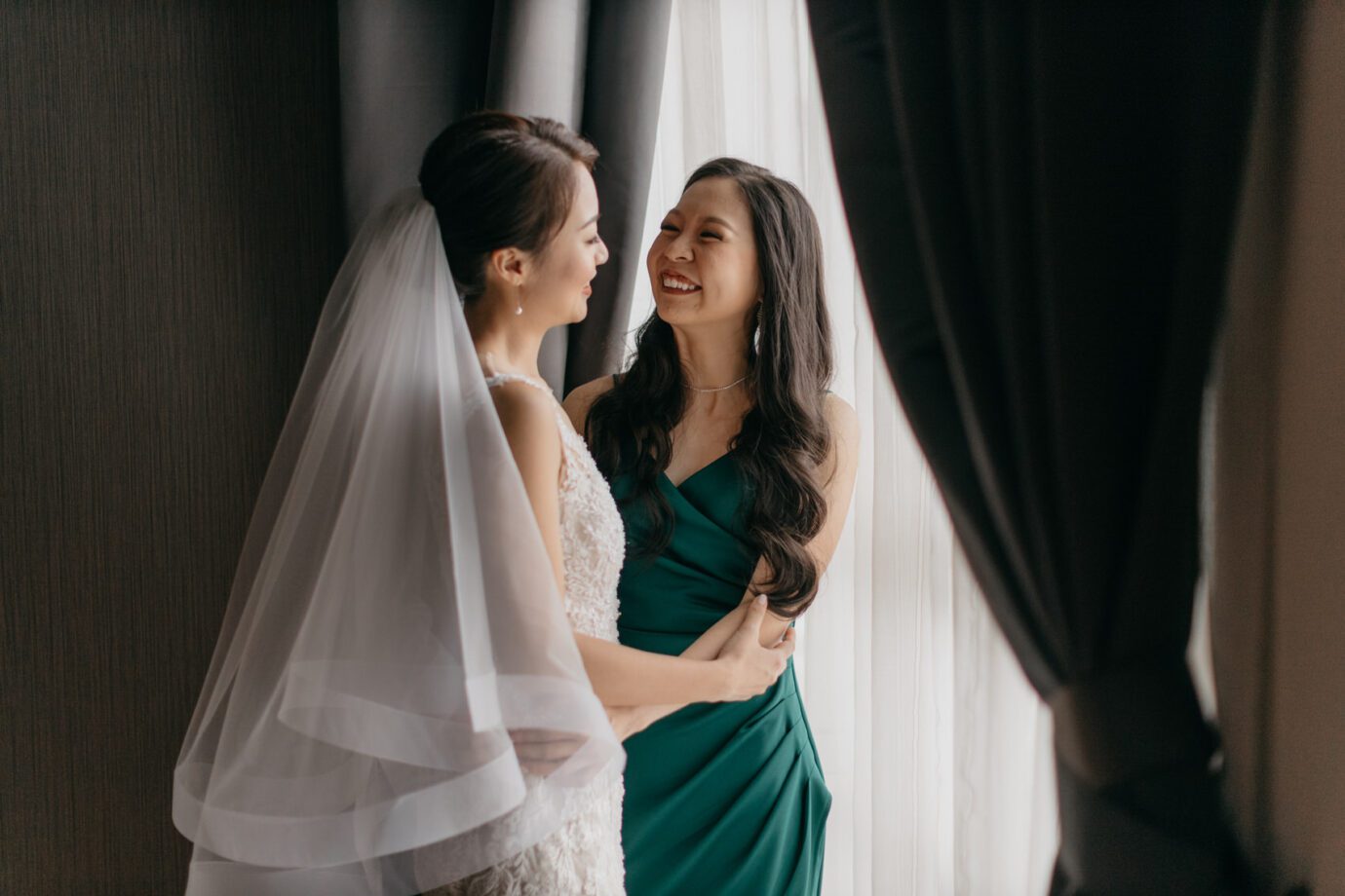 Siblings moment Bride getting ready Janice and Christopher church wedding at St Mary's Cathedral Kuala Lumpur Love, democracy, and everlasting memories, Malaysia 15th General Election Day, Cliff Choong Photography
