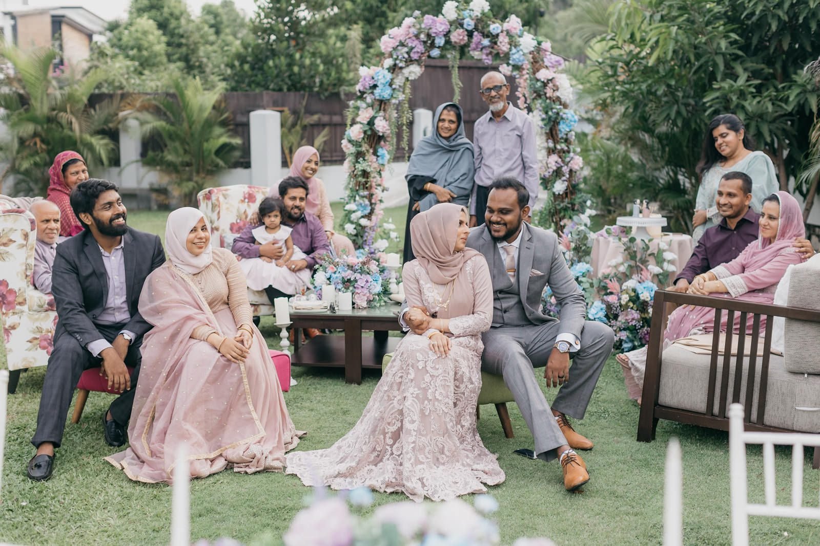 destination elopement Kuala Lumpur family group photo