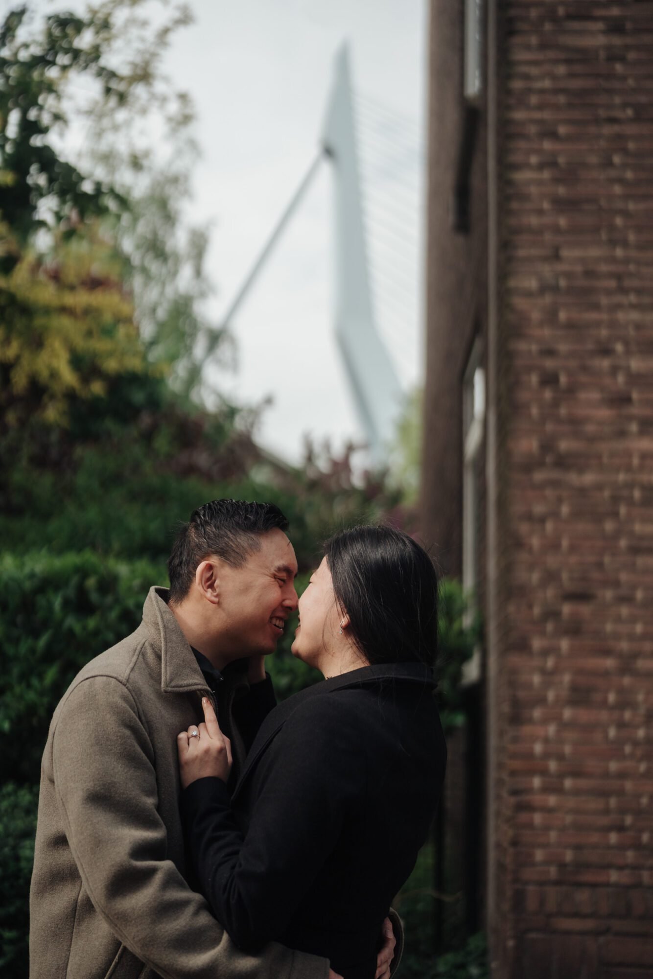 Playful urban city couple portrait session in the Netherlands