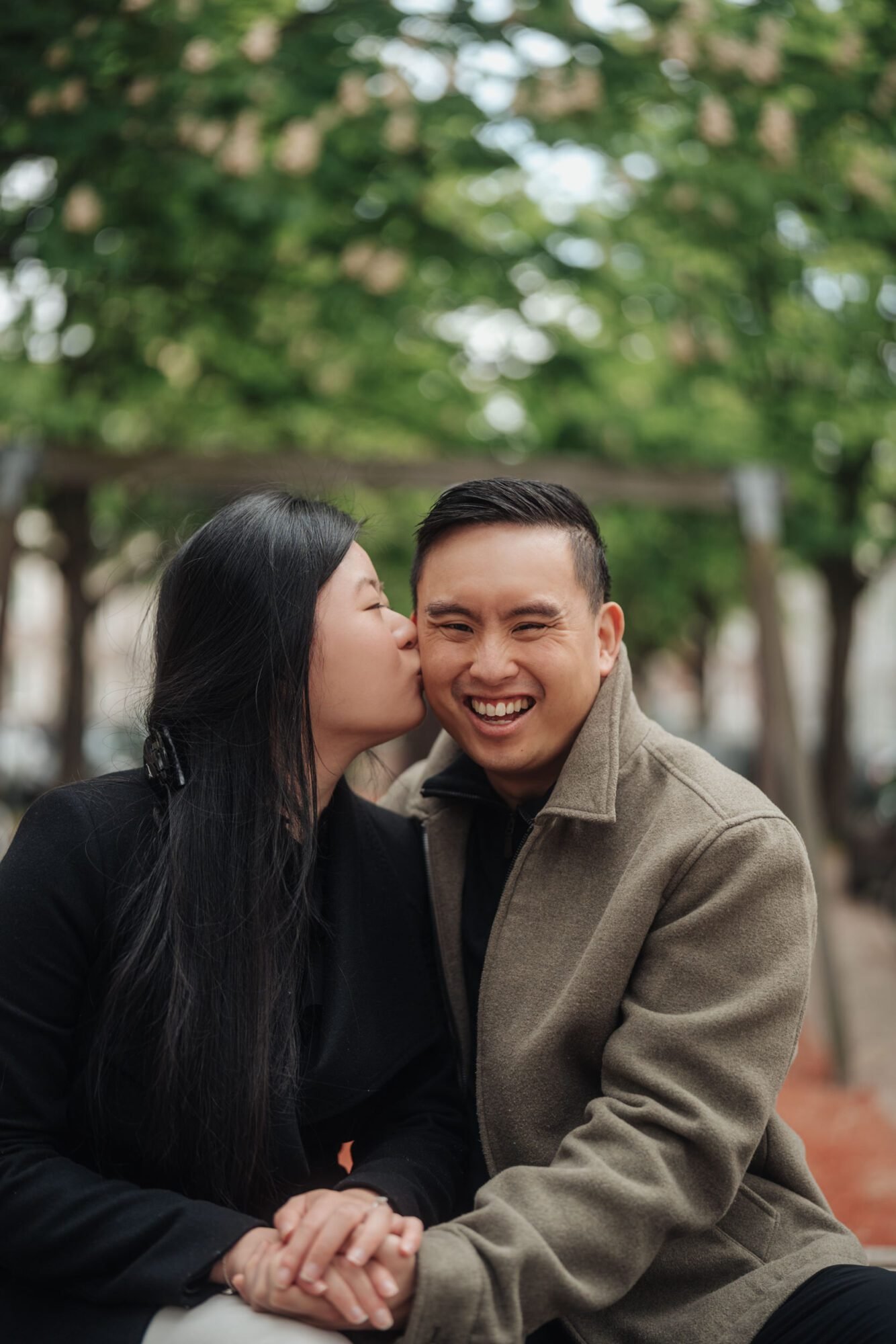 Playful urban city couple portrait session in the Netherlands