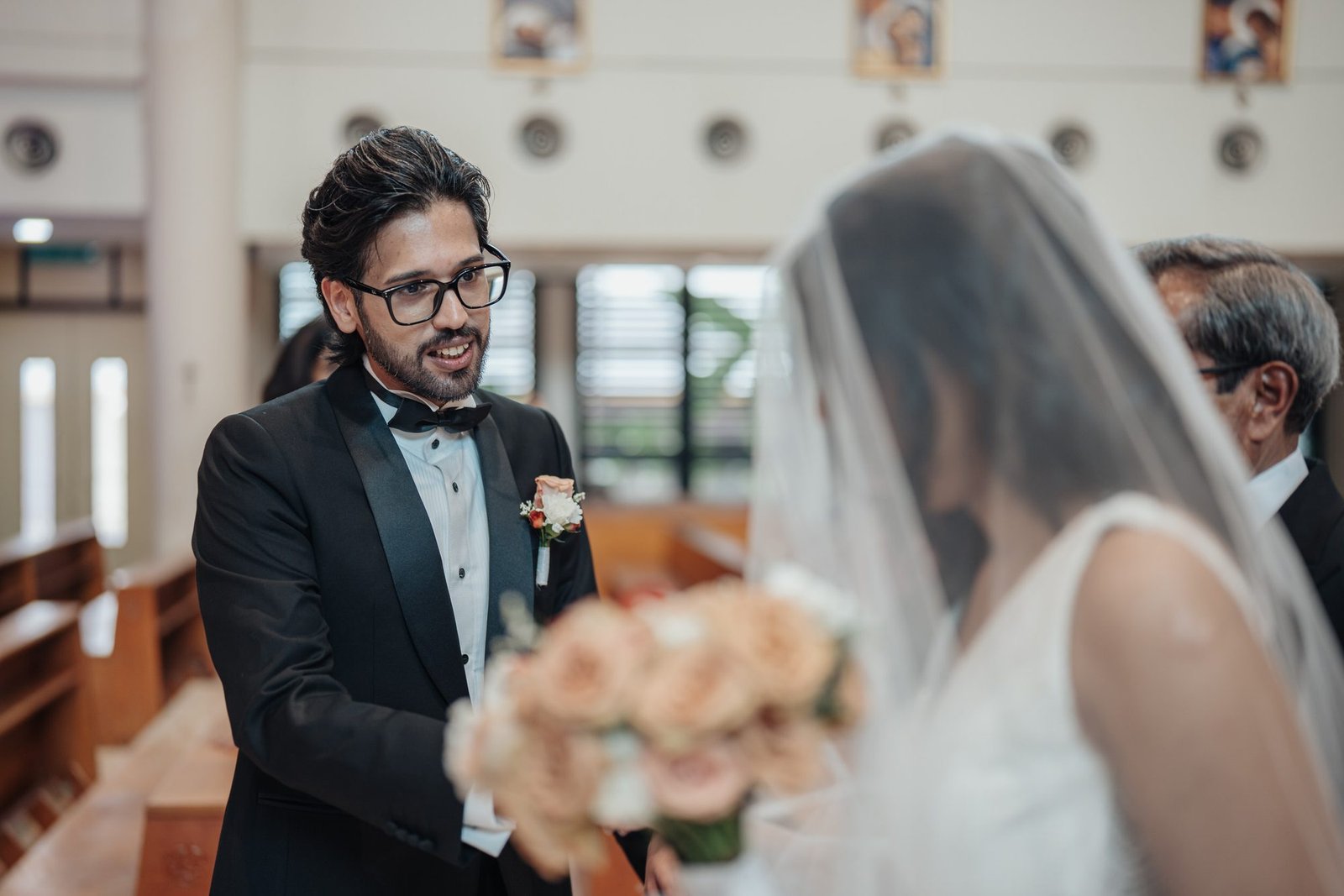 Wedding ceremony inside St. Thomas More Church in Subang Jaya