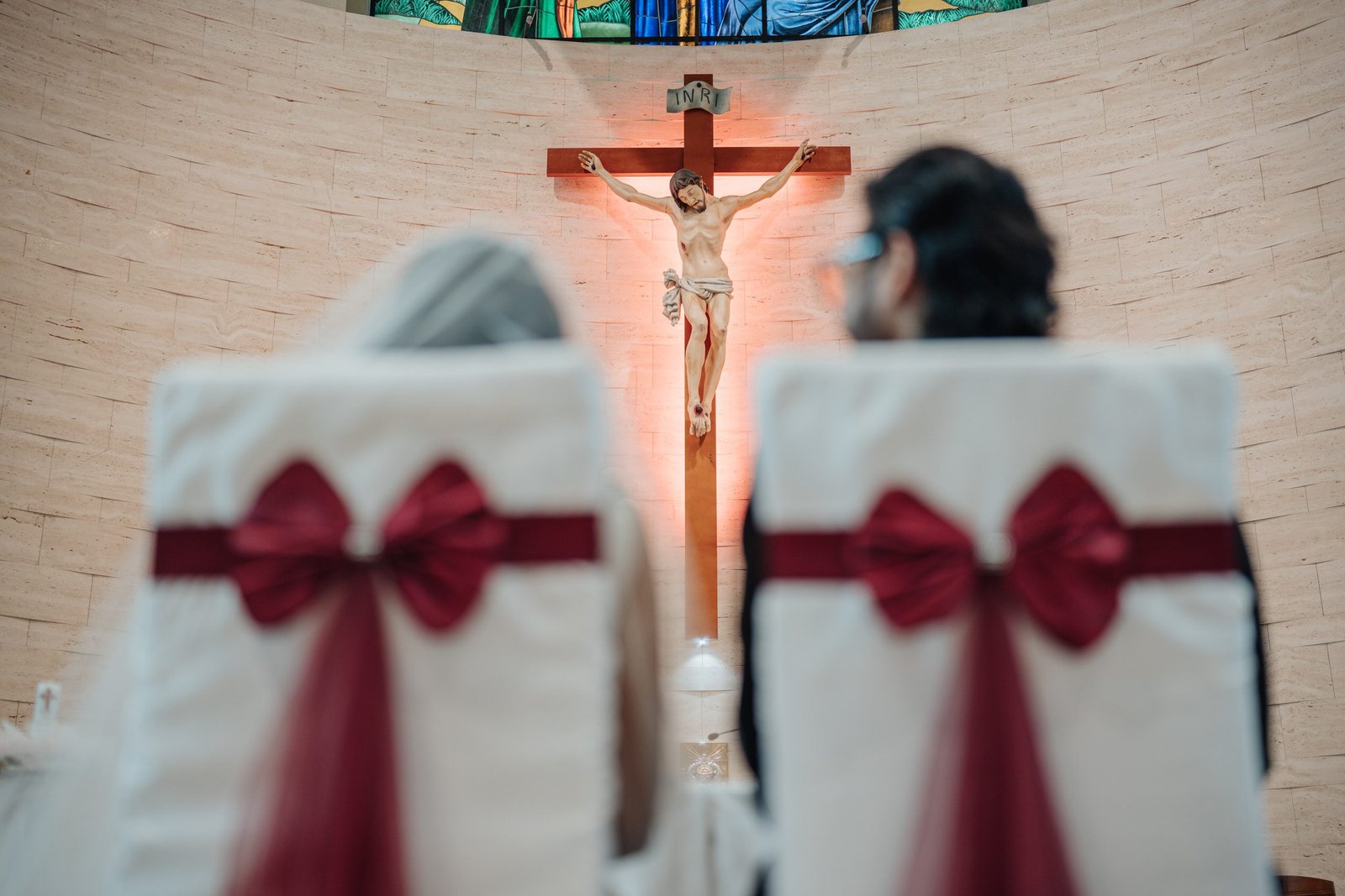 Interior of St. Thomas More Church in Subang Jaya before the wedding ceremony
