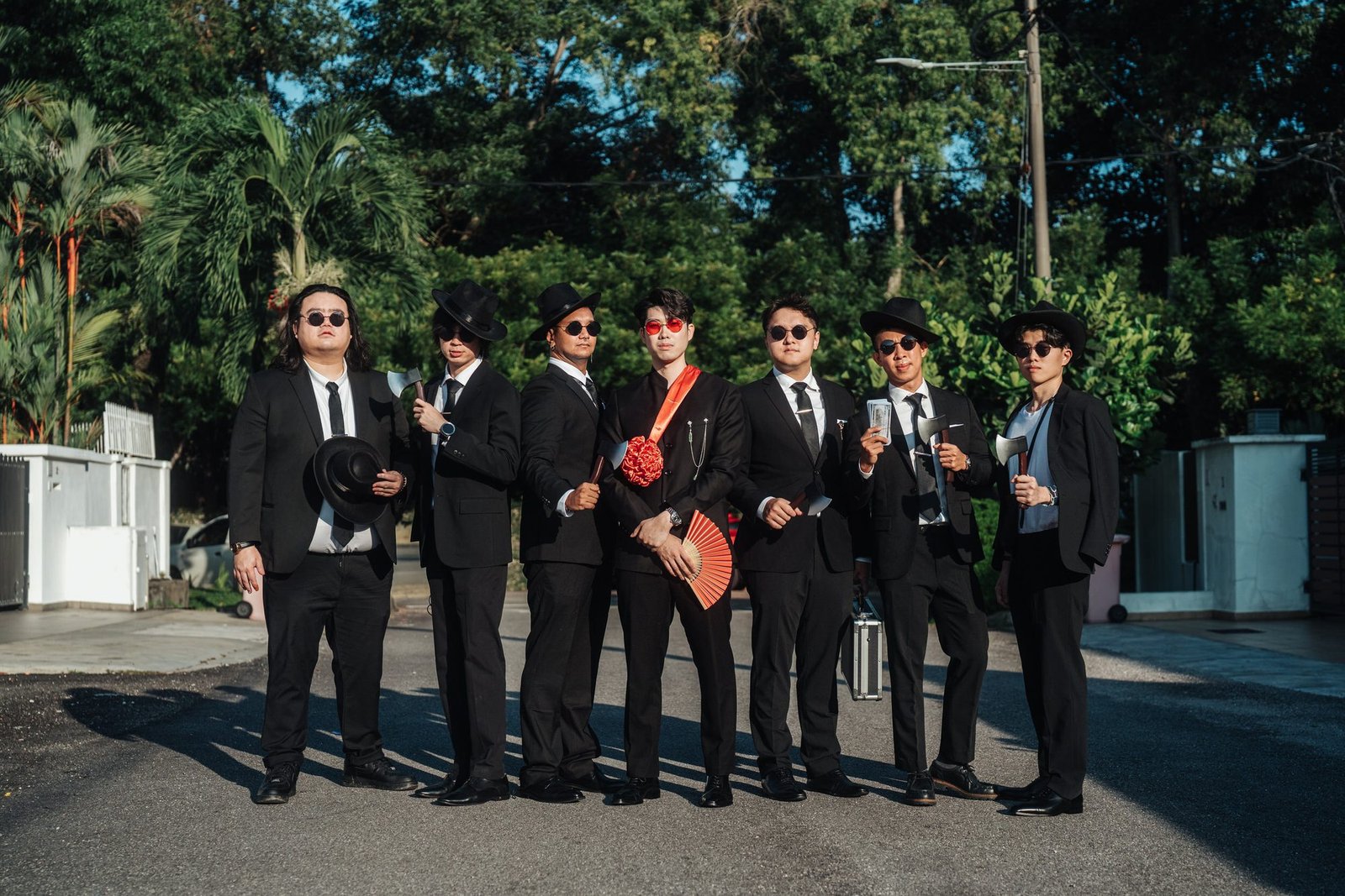 Group photo sesison for Yi Shien and his groomsmen for the Chinese wedding gate-crash by Cliff Choong Photography in Kuala Lumpur